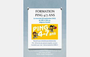 FORMATION &quot;Ping 4/7 ans&quot;