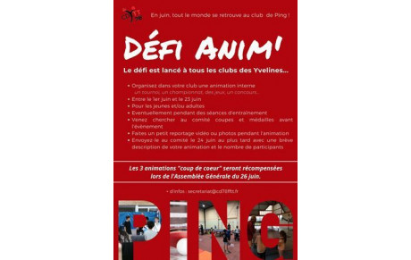 Défi Animation en juin !