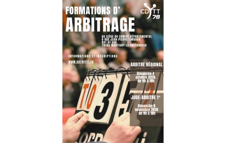 Formations d'arbitrage 2026/2027